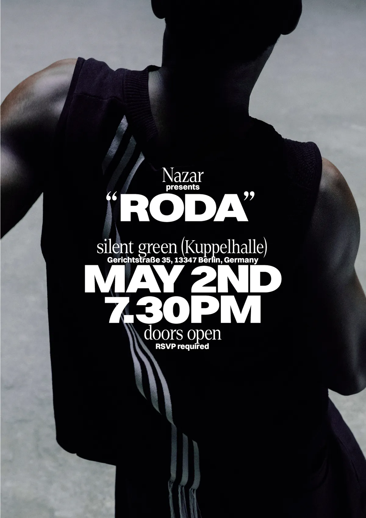 Nazar presents Roda in partnership with Y-3 event poster