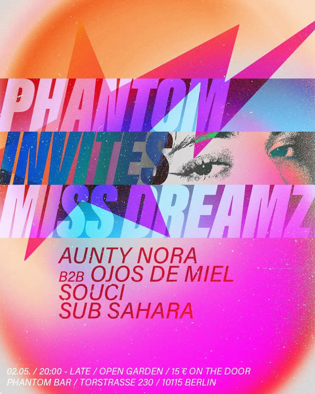 Phantom invites Miss Dreamz event poster