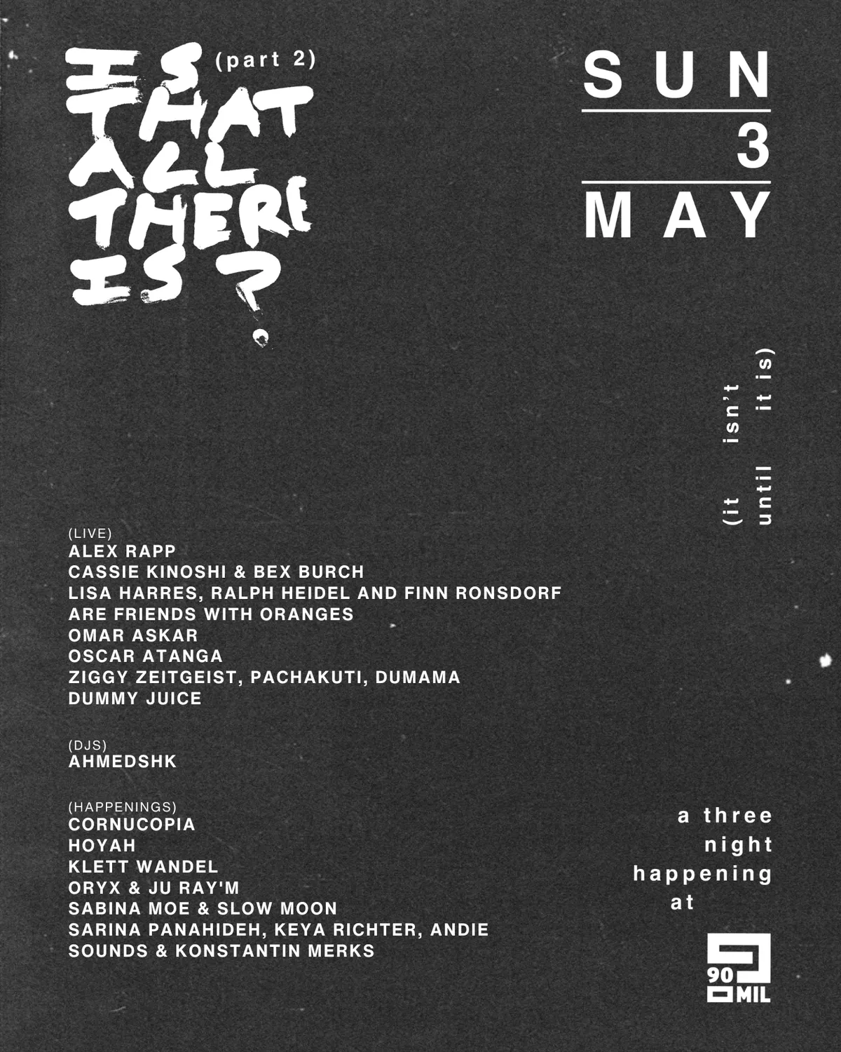 A 90mil Festival___IS THAT ALL THERE IS? event poster