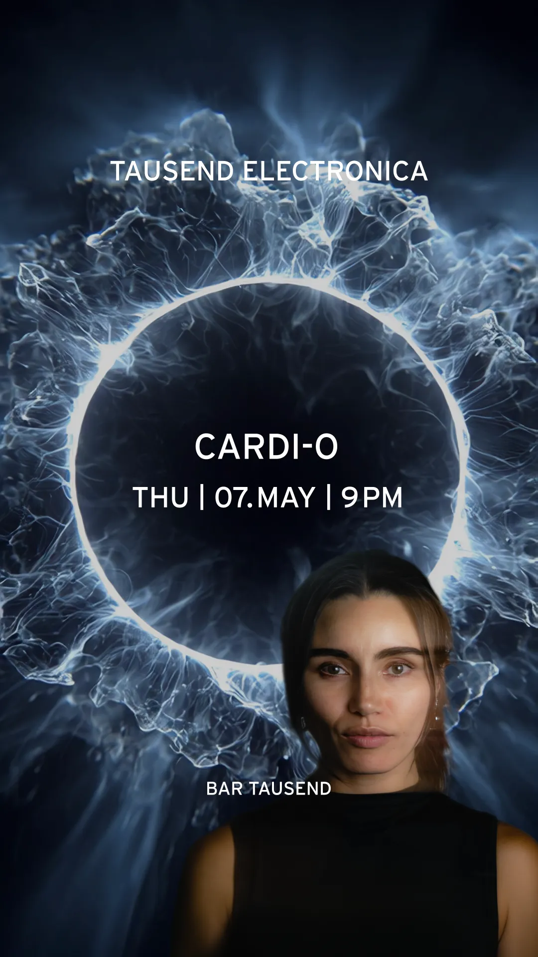 Tausend Electronica: Cardi-O event poster
