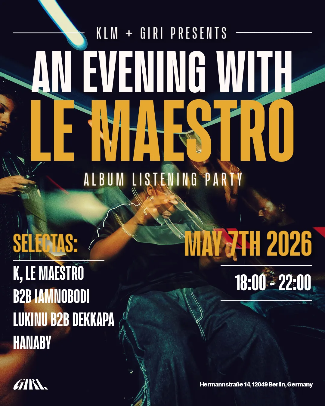 K, Le Maestro - Album listening session event poster