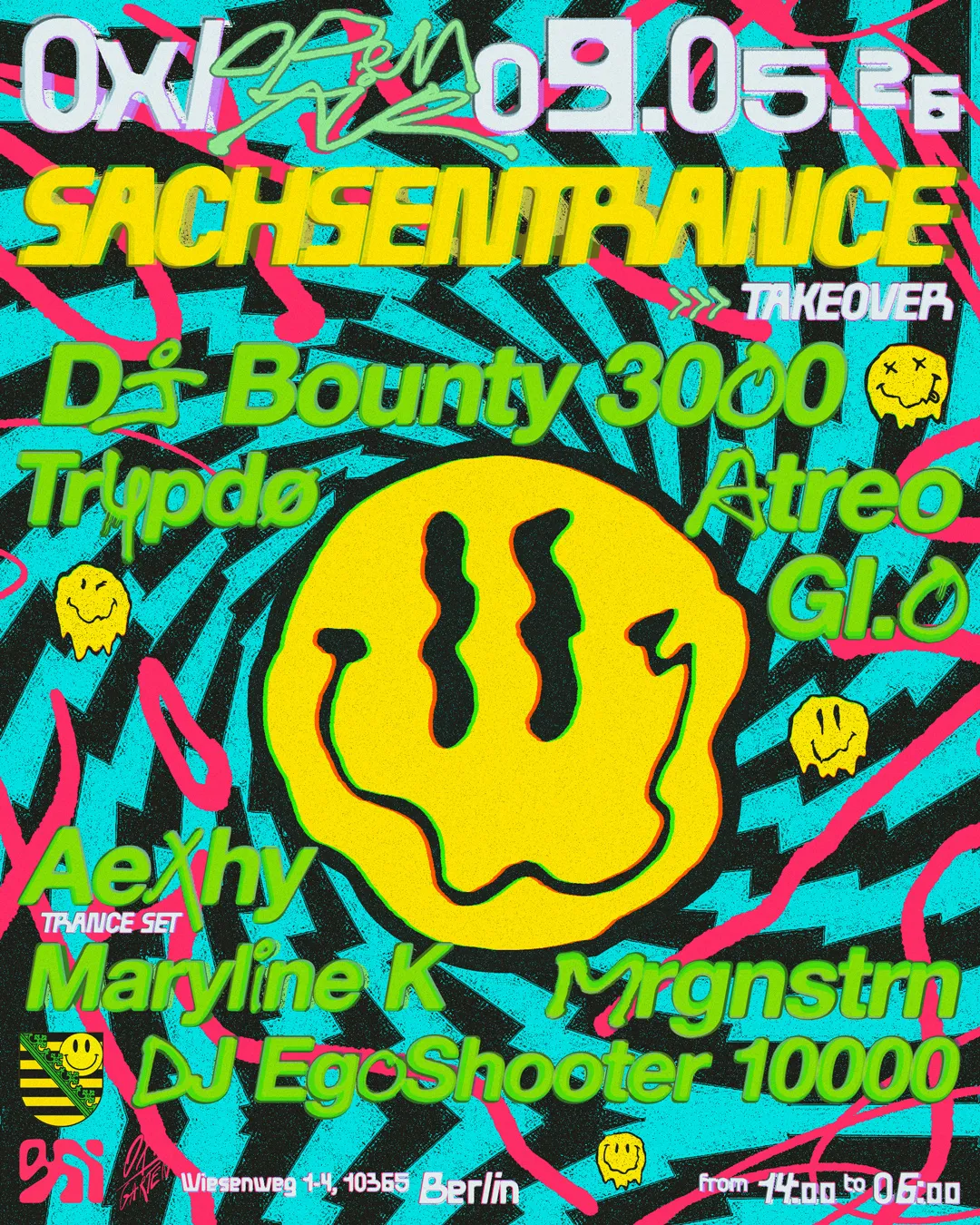SACHSENTRANCE TAKEOVER [GARDEN OPEN AIR + INDOOR] event poster