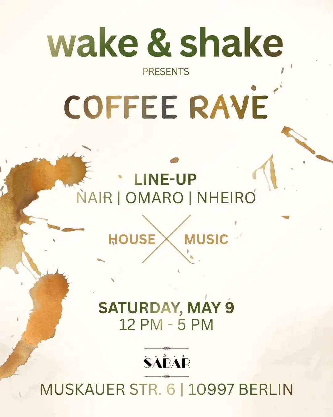 wake & shake - COFFEE RAVE BERLIN event poster
