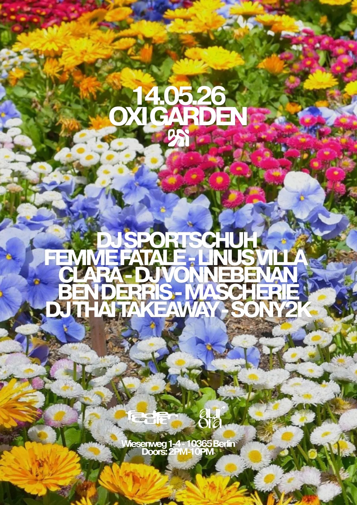 DAY: Aurora x Fadercult @ OXI GARDEN with DJ SPORTSCHUH and more event poster