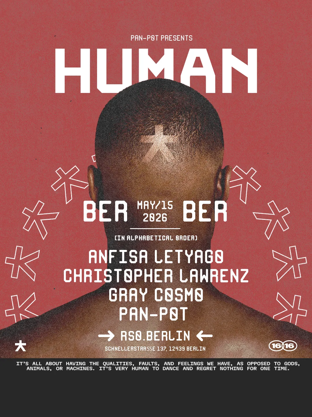 HUMAN RSO Berlin with Pan-Pot, Anfisa Letyago event poster