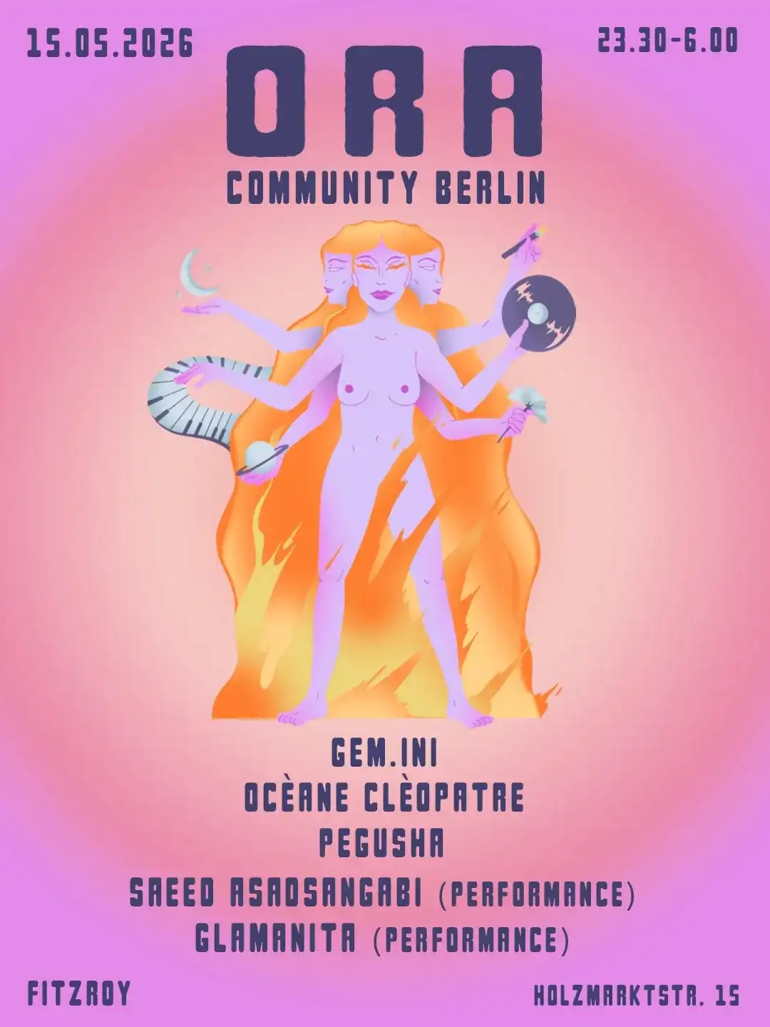 Ora community Berlin - debut party event poster