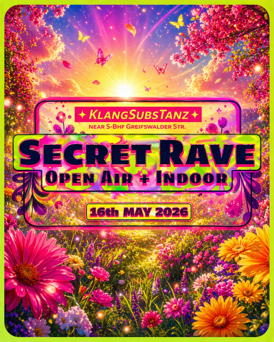 SECRET OPEN AIR & INDOOR RAVE X KlangSubsTanz event poster
