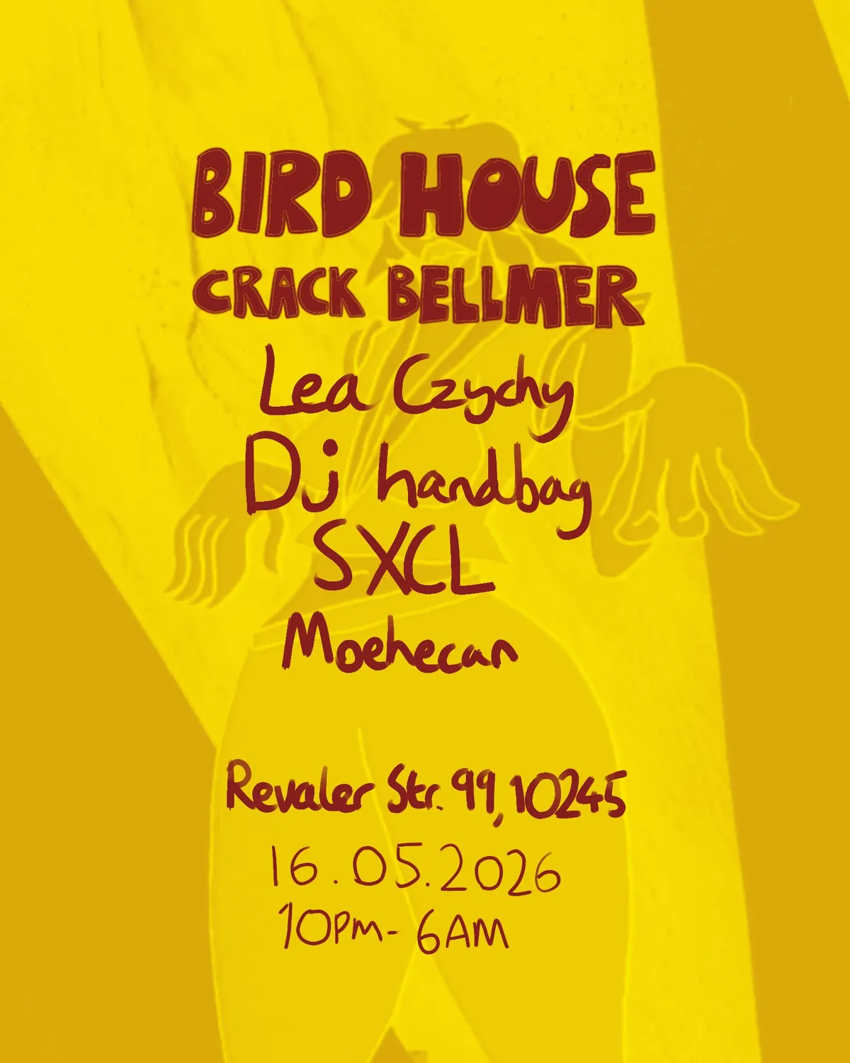 Bird House with SXCL & Dj handbag event poster