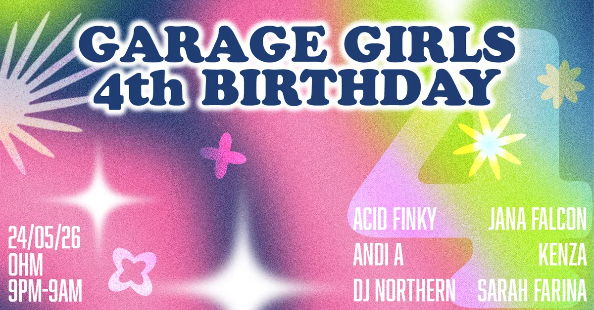 Garage Girls - 4th Birthday event poster