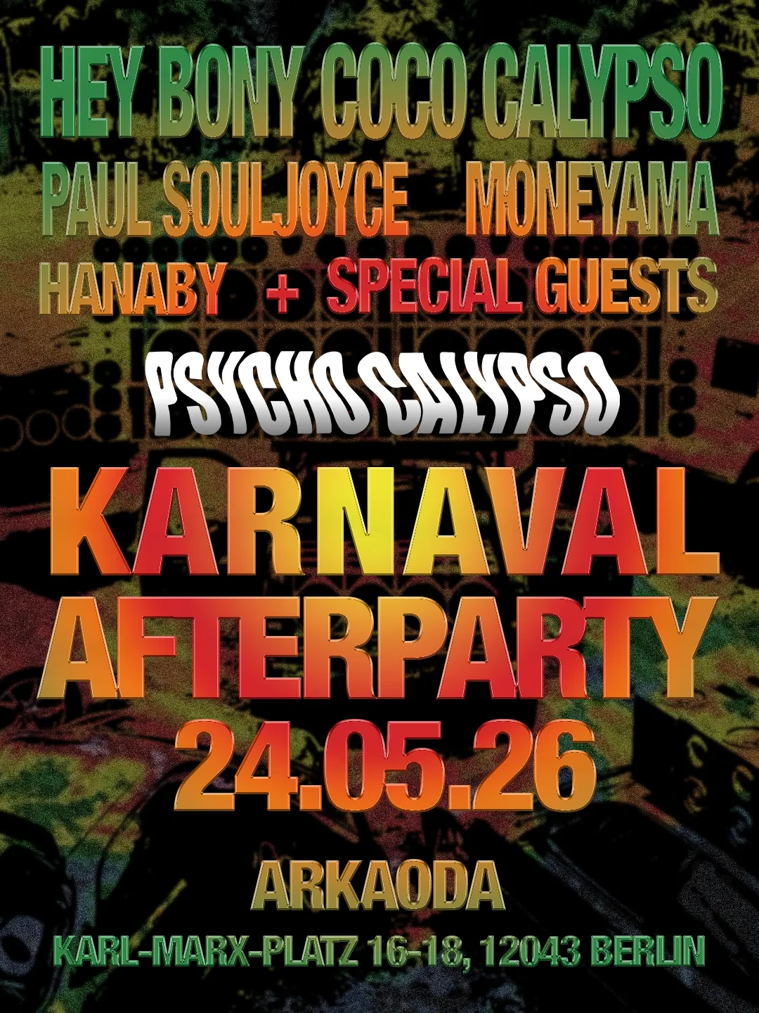 PSYCHO CALYPSO Karnaval After Party event poster