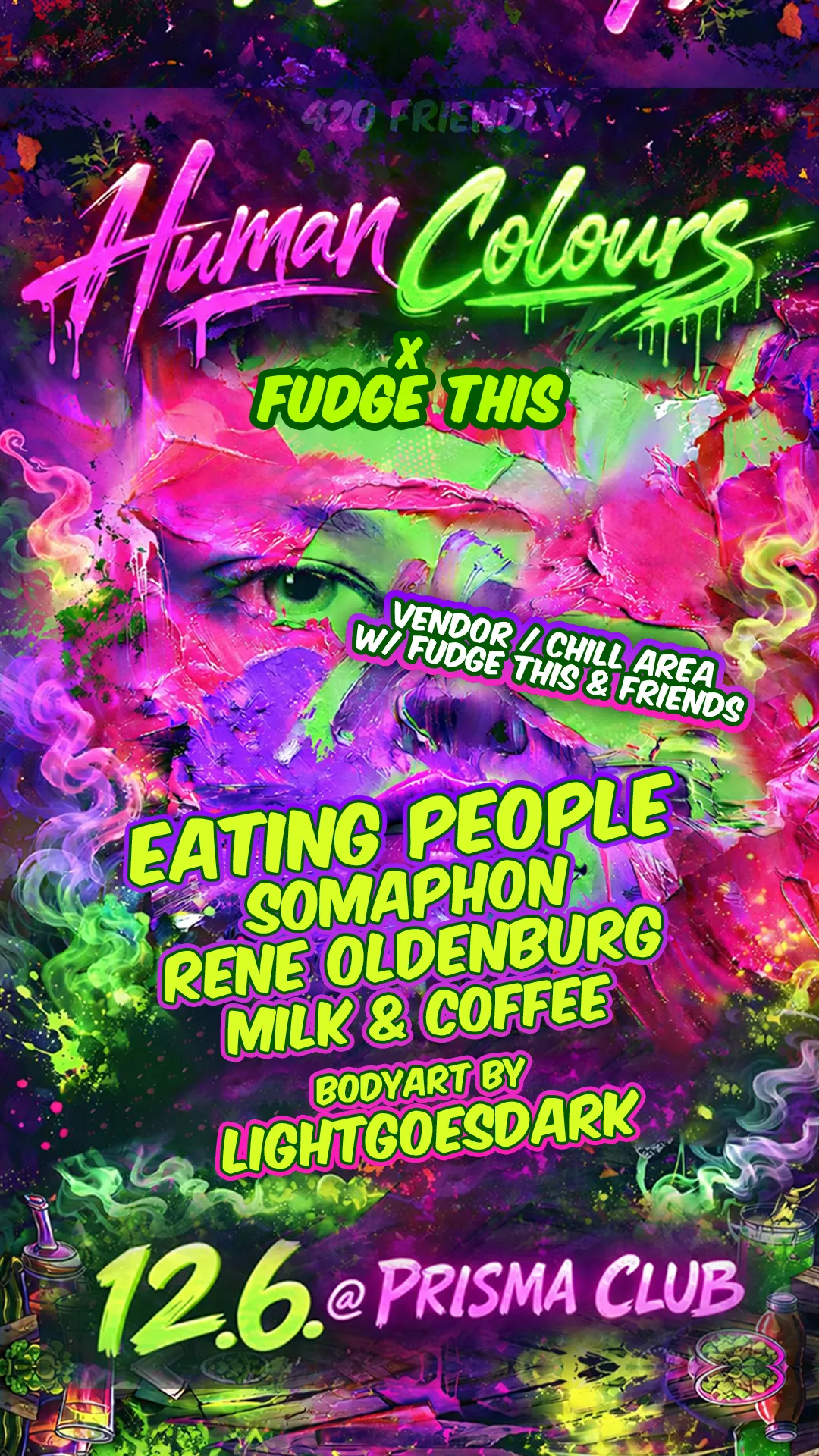 Human Colours „Green' with Eating People aka Bebetta & Somaphon at PRISMA & KitKat's Séparée event poster