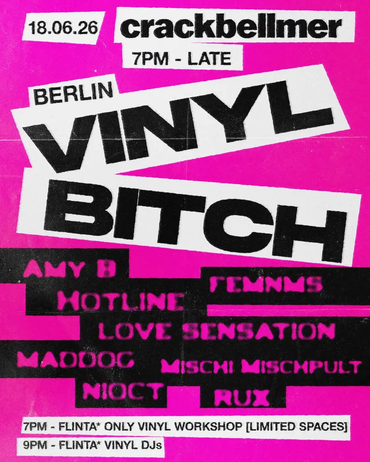 Vinyl Bitch @ Crack Bellmer event poster