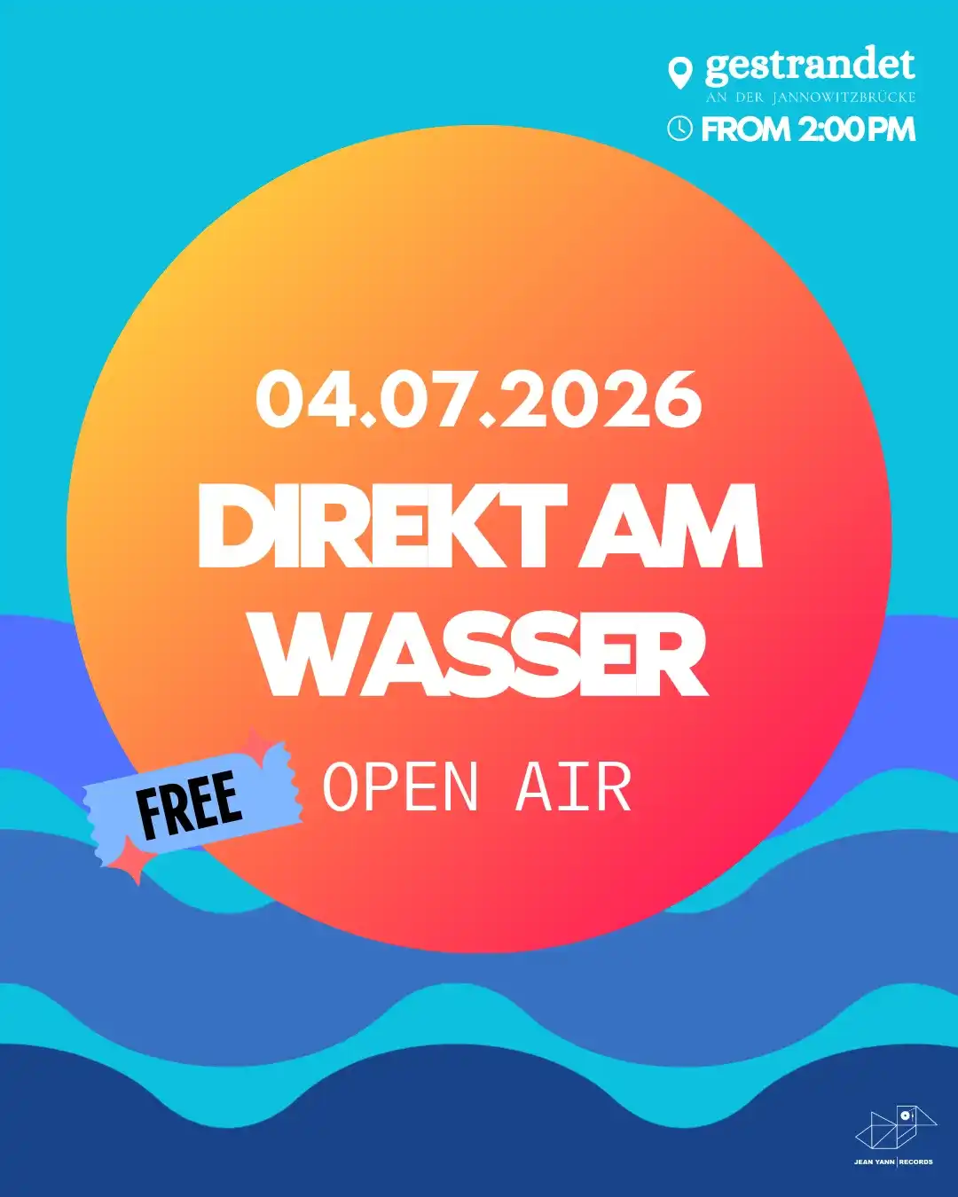 OPEN AIR DIREKT AM WASSER - FREE event poster