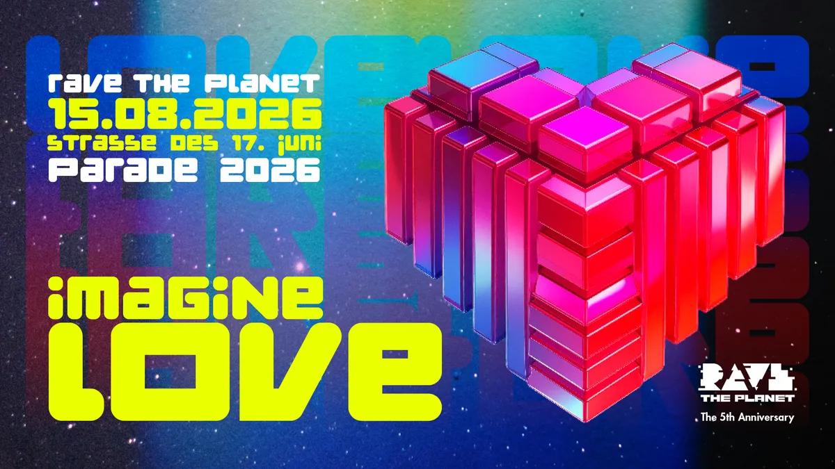 Rave The Planet Parade 2026 - IMAGINE LOVE event poster