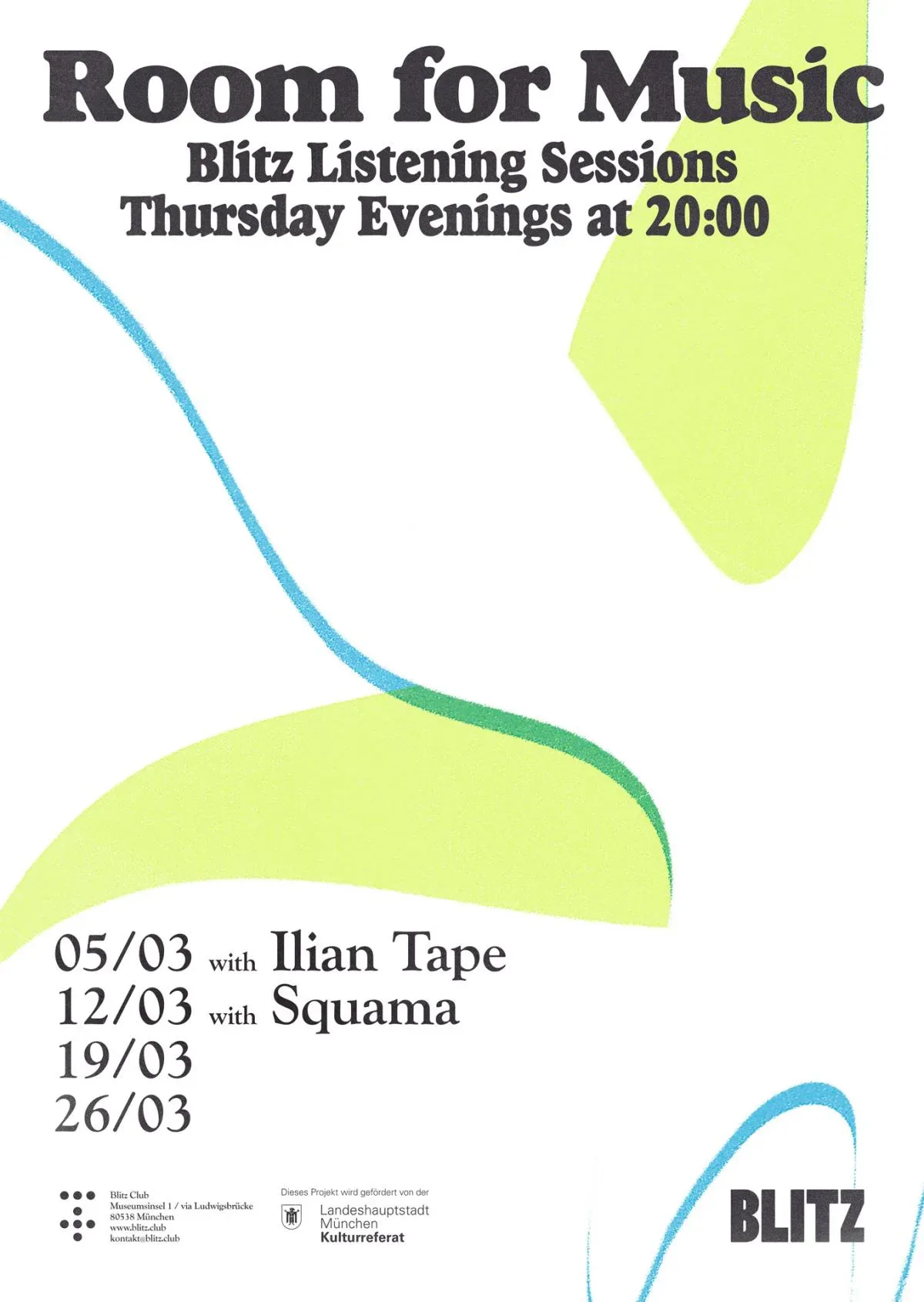 Room for Music: BLITZ Listening Sessions w/ Tune - HDK [Start 20:00] event poster