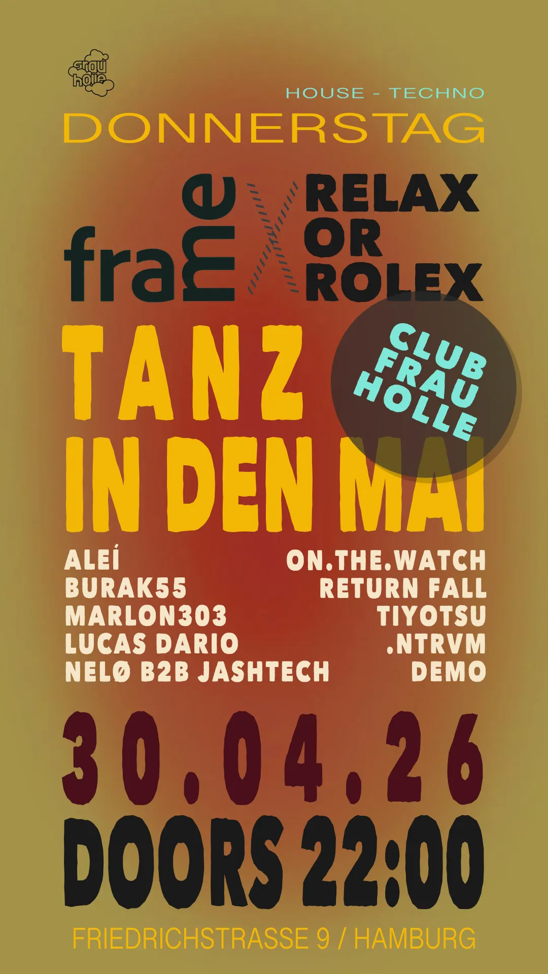 FRAME x RELAX or ROLEX event poster