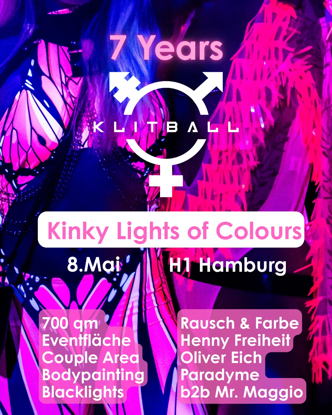 7 years KLITBALL - Kinky Lights of Colours event poster