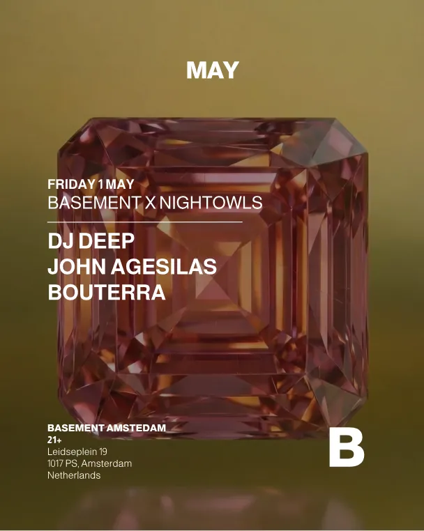 Basement x NIGHTOWLS | DJ Deep - John Agesilas - BOUTERRA event poster