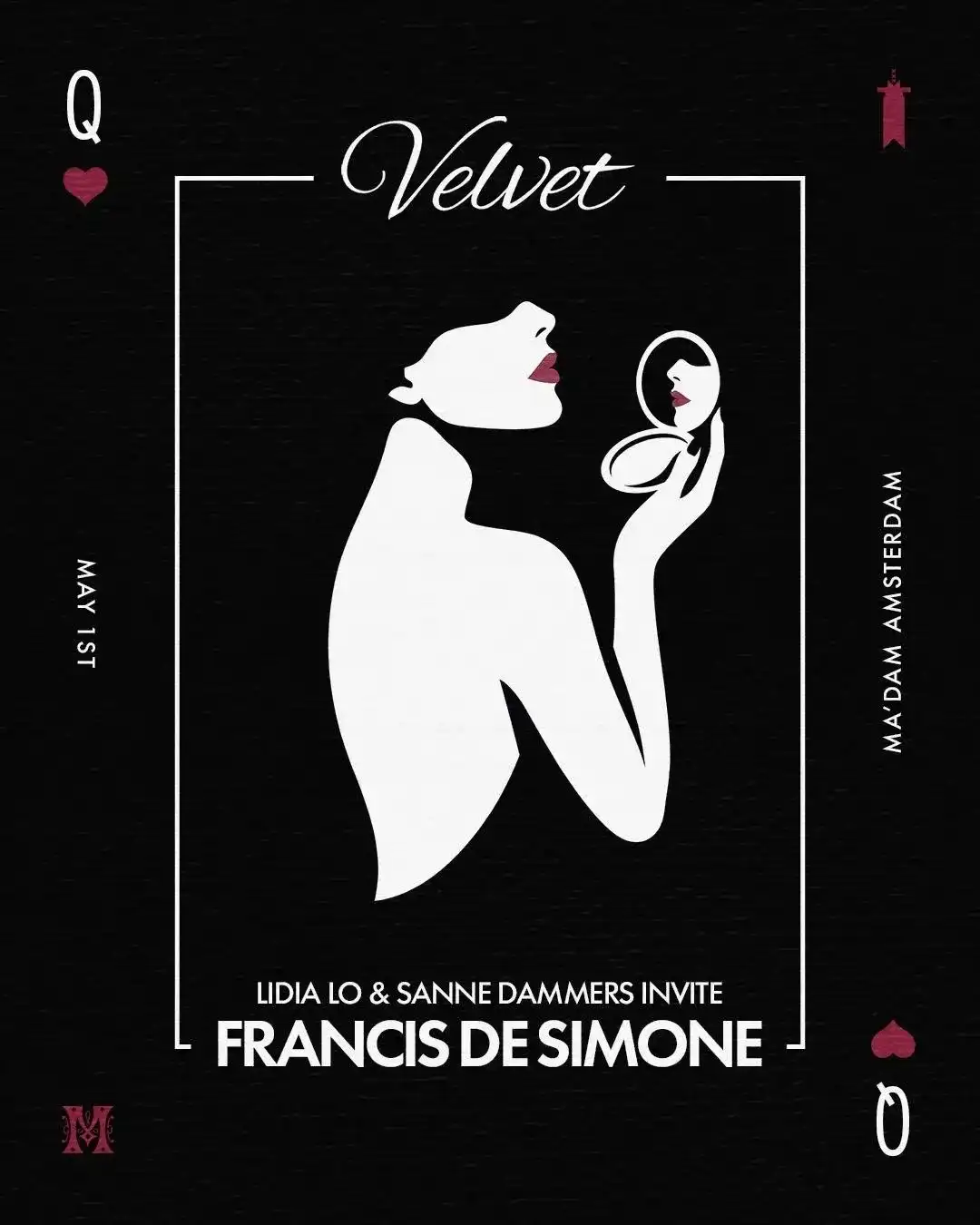 Madam by Night invites: VELVET event poster