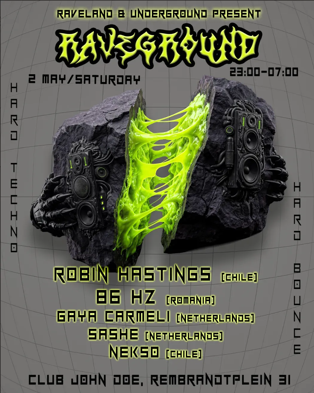 RAVEGROUND - Hard Techno & Hard Bounce event poster