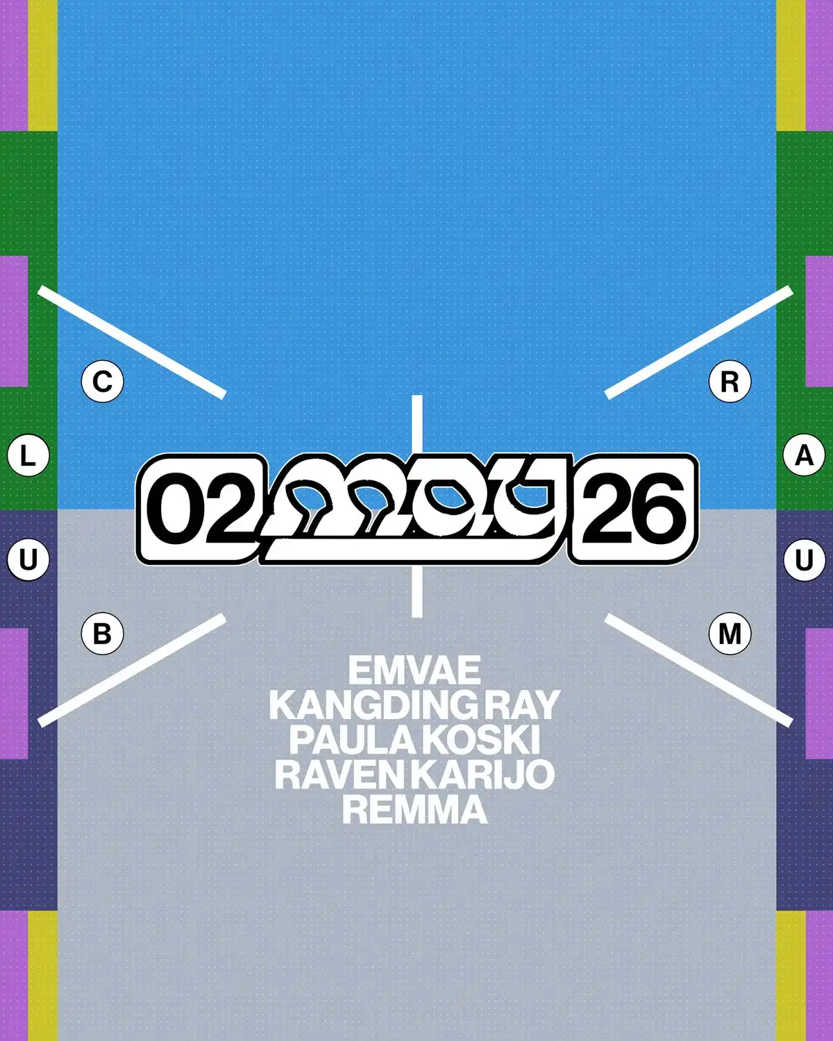 Kangding Ray, Paula Koski, Remma event poster