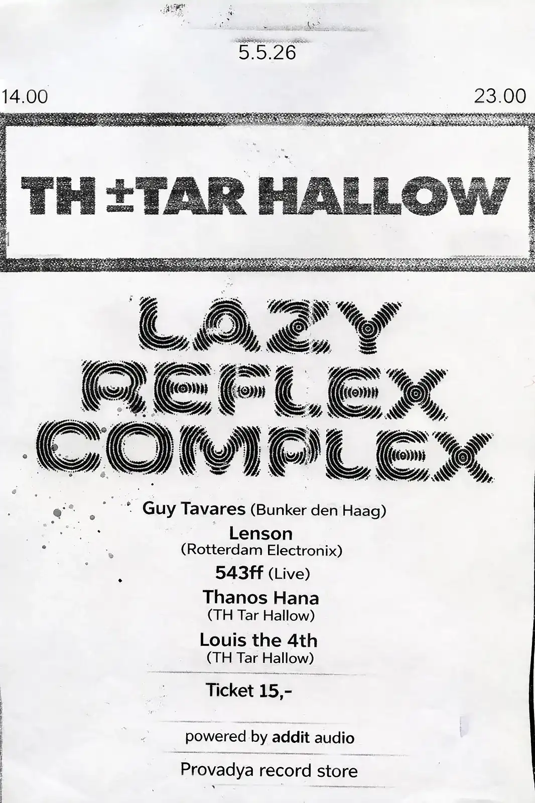 Lazy Reflex Complex x TH Tar Hallow event poster
