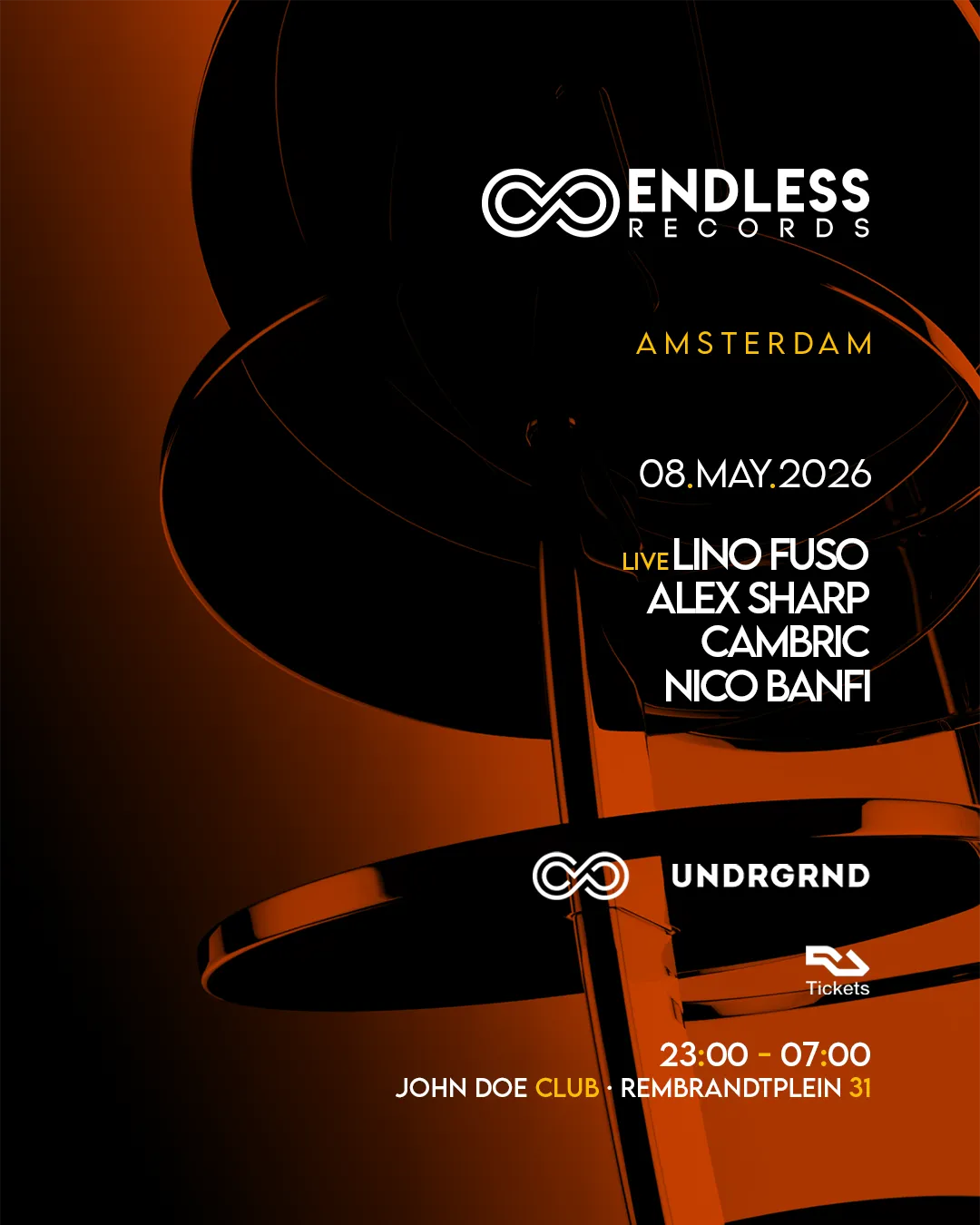 Endless Amsterdam: Lino Fuso live event poster
