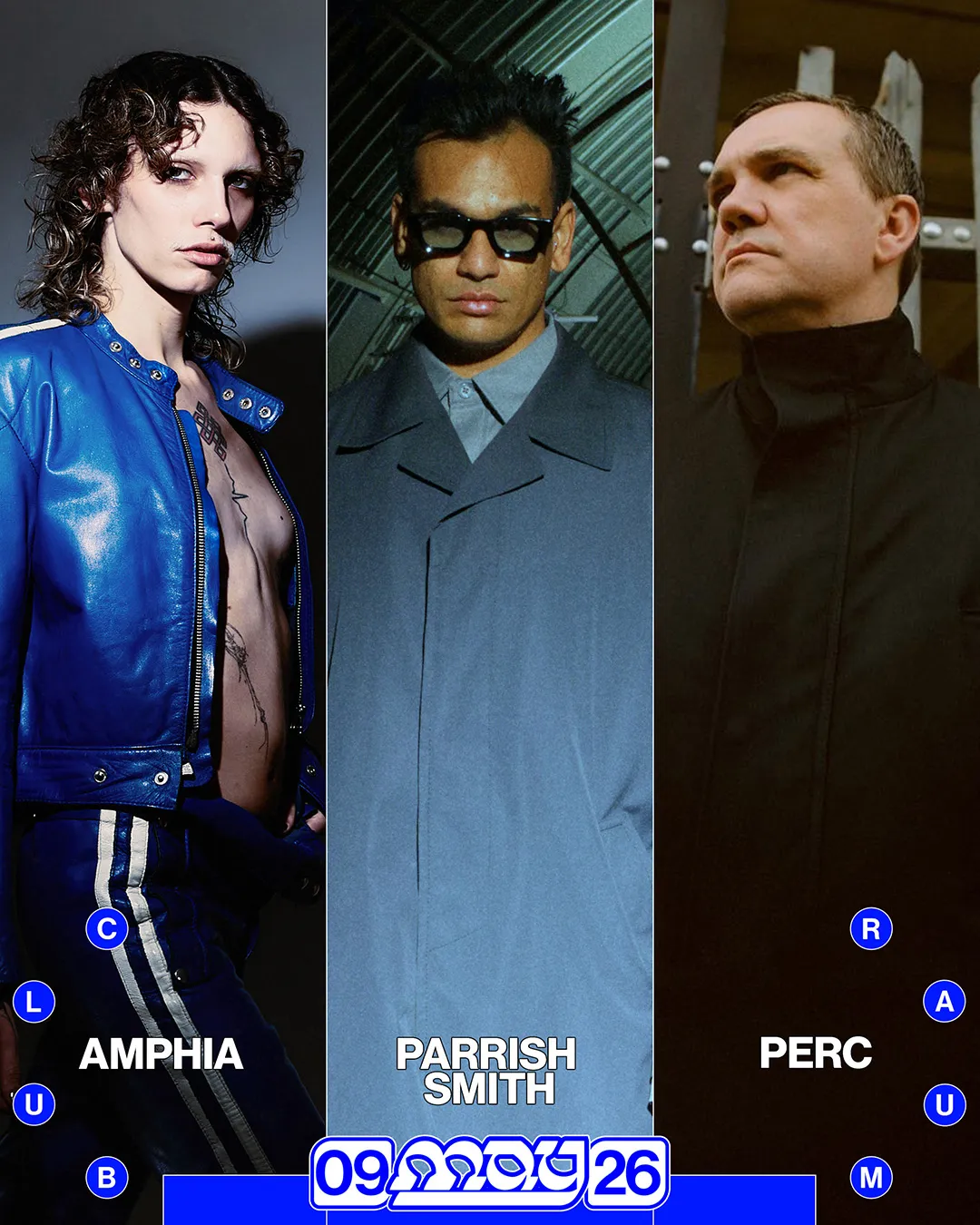 Amphia, Jerrau, OG Karin, Parrish Smith, Perc event poster
