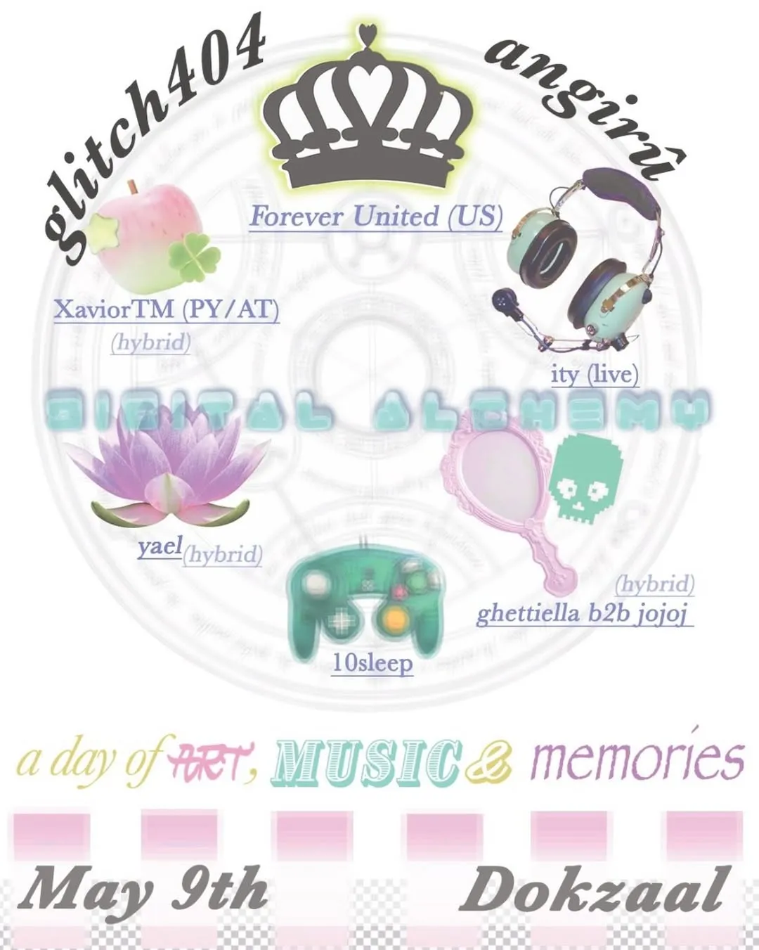 glitch404 x angirû present: digital alchemy with Forever United, ity, + more event poster