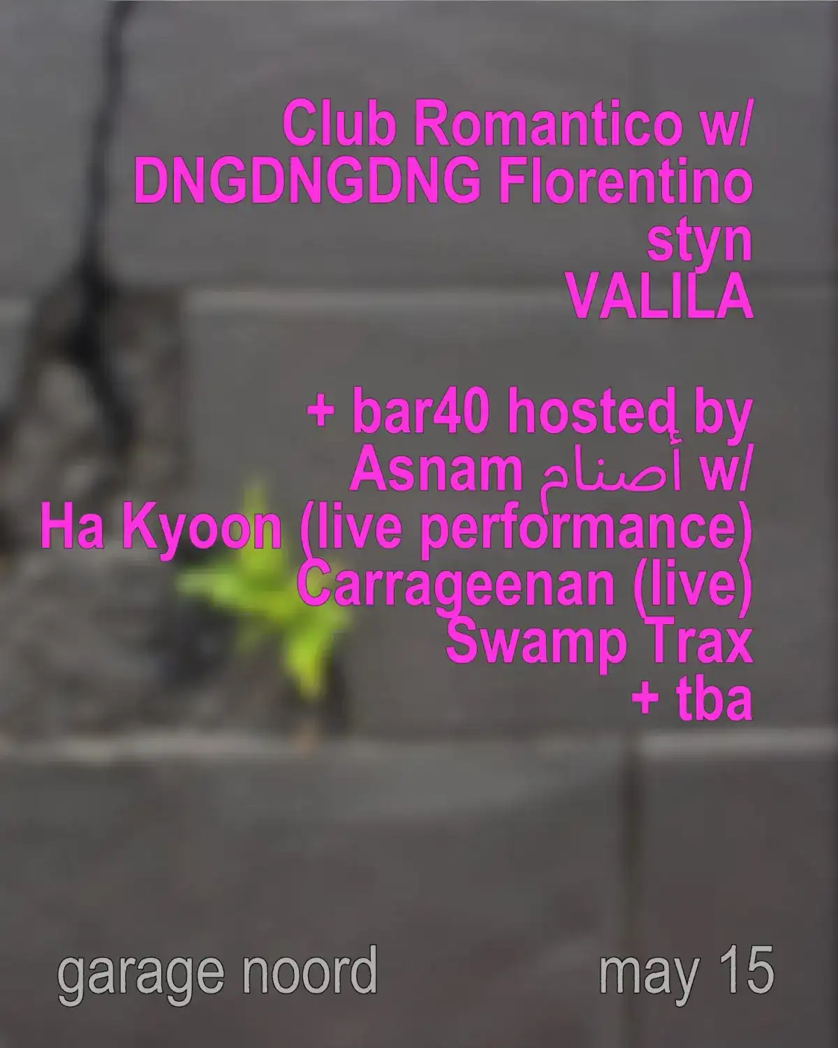 Club Romantico with DNGDNGDNG, Florentino, Styn, VALILA + Bar40 by Asnam event poster