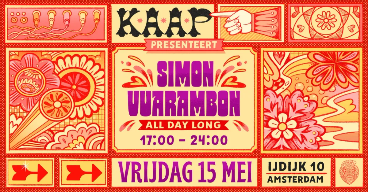 Simon Vuarambon l All day long event poster