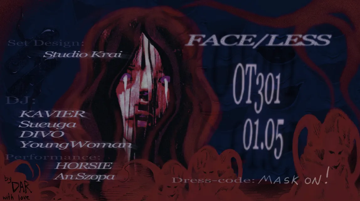 FACE/LESS by DAR event poster