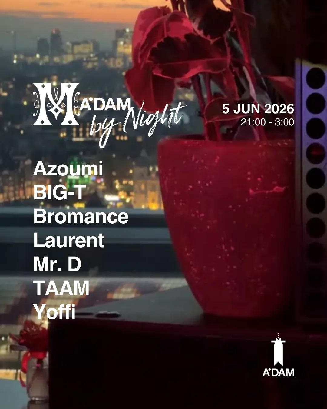 Madam by Night invites: LABELS. invites Latido event poster