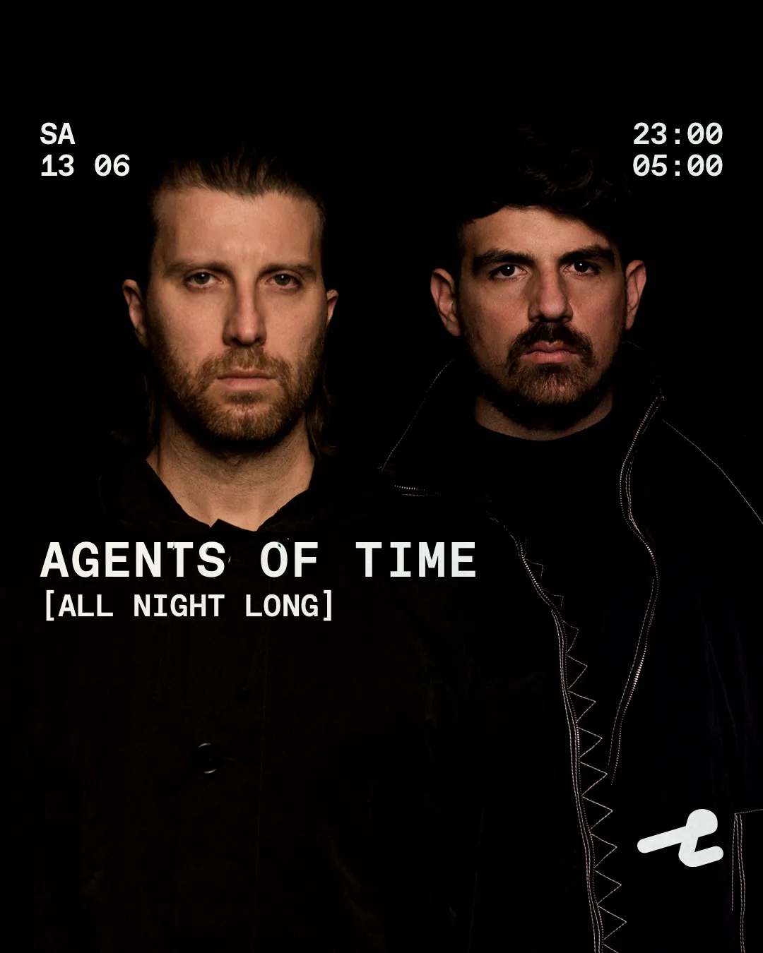 Agents Of Time - all night long event poster