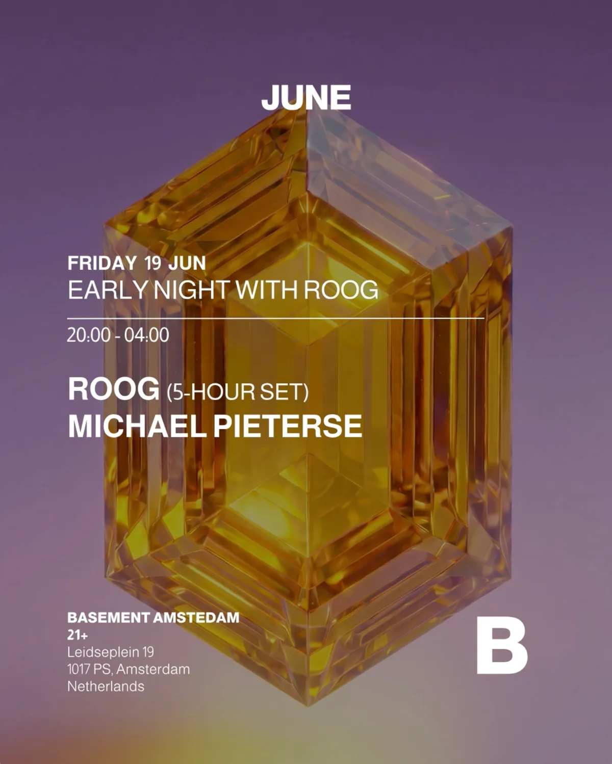 EARLY NIGHT WITH ROOG event poster