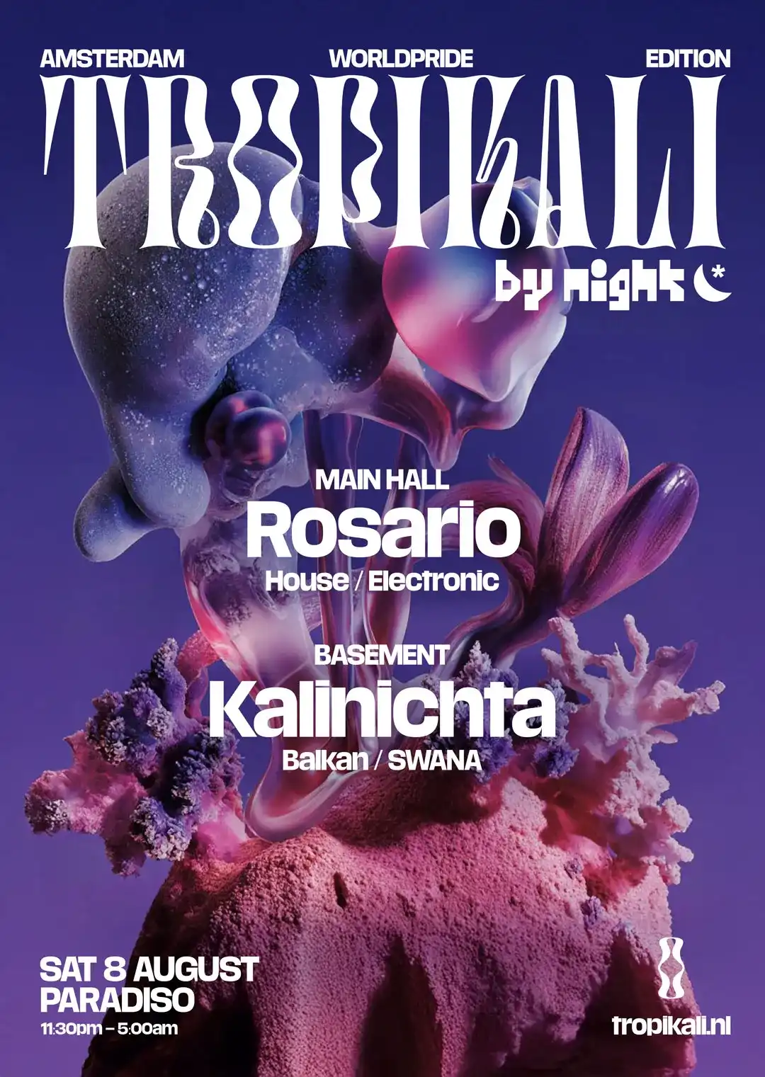 Tropikali BY NIGHT | Worldpride Amsterdam event poster
