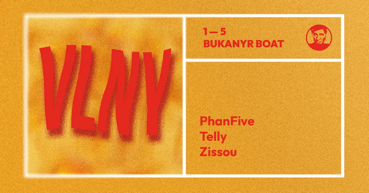 Vlny - djs PhanFive, Telly, Zissou event poster