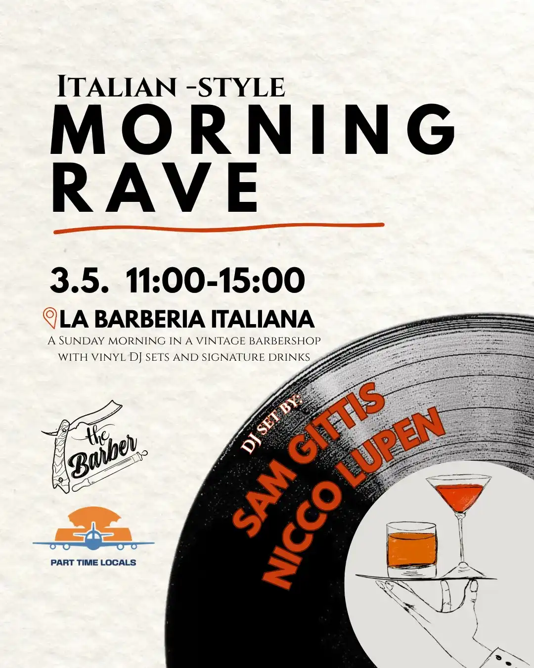 Morning Rave in a Vintage Italian Barbershop event poster