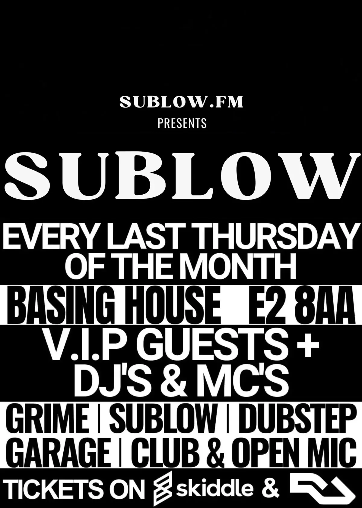 SUBLOW.FM event poster
