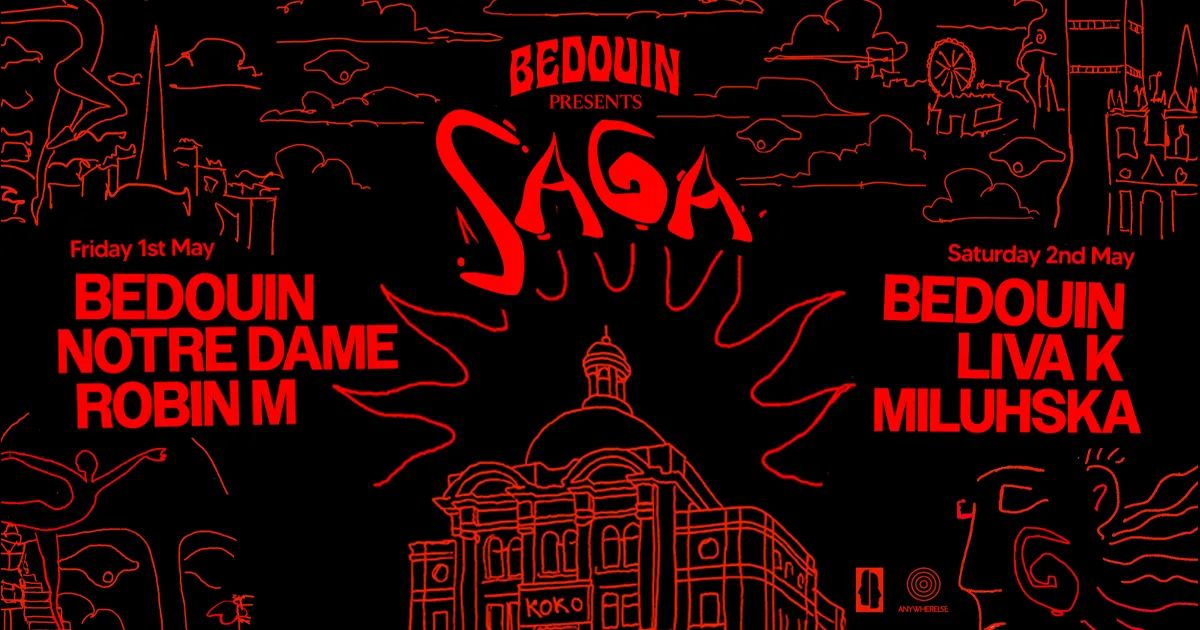 Bedouin presents SAGA: A full KOKO Takeover event poster