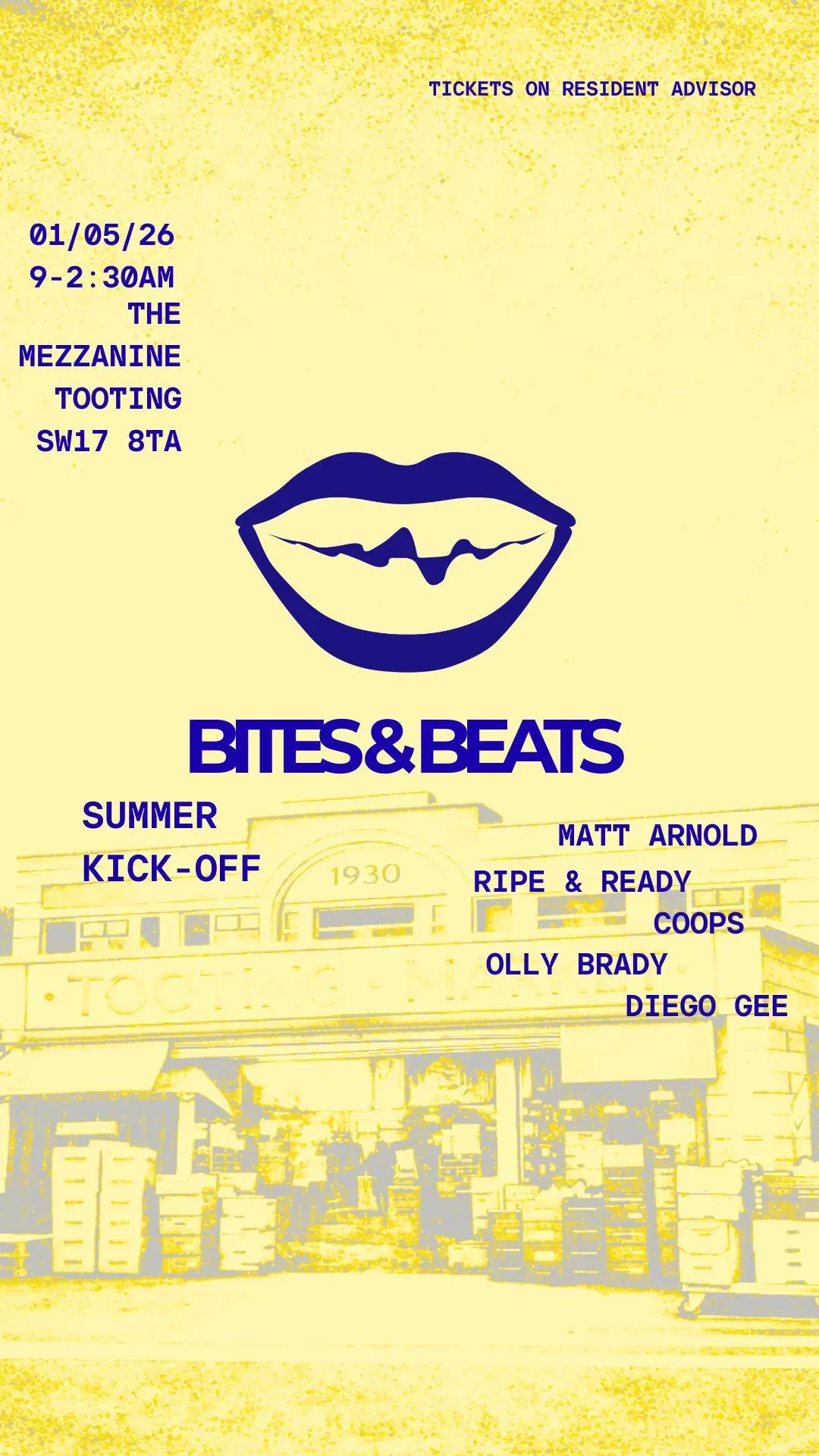 Bites&Beats - Bank Holiday Weekend House & Techno Party 10 TICKETS LEFT event poster