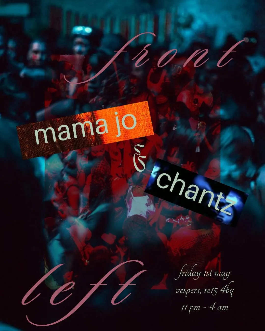 front left event poster