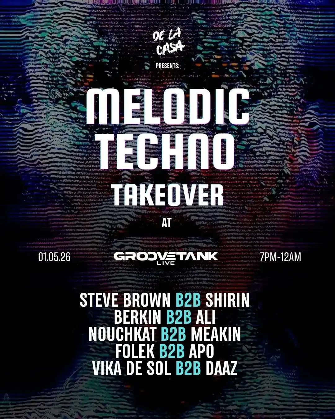 DLC presents Melodic Techno Takeover event poster