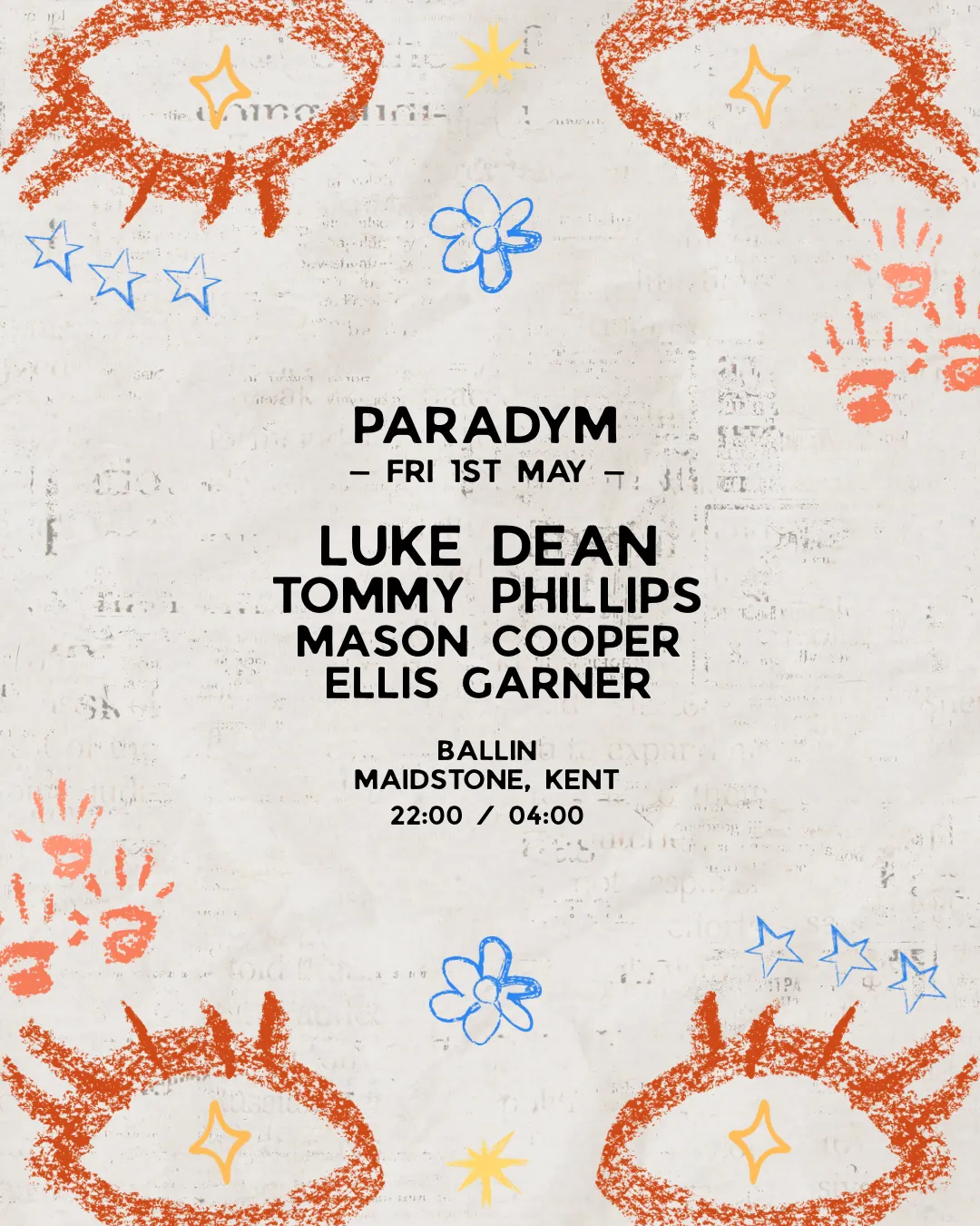 Paradym: Luke Dean, Tommy Phillips, Mason Cooper & Ellis Garner event poster