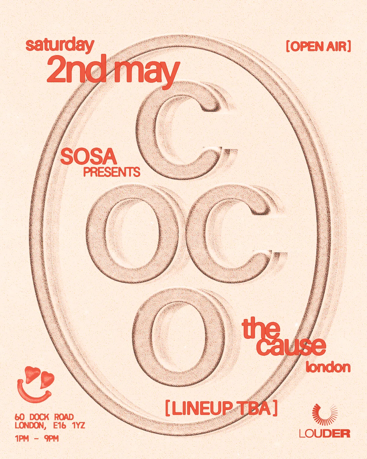 SOSA presents: COCO Open Air - The Cause - Outdoors, London event poster