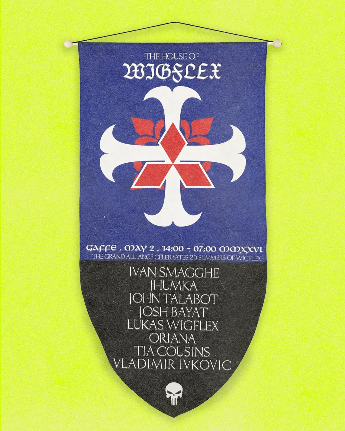 Wigflex 20 Years x pressure control: John Talabot, Ivan Smagghe, Lukas Wigflex + more event poster