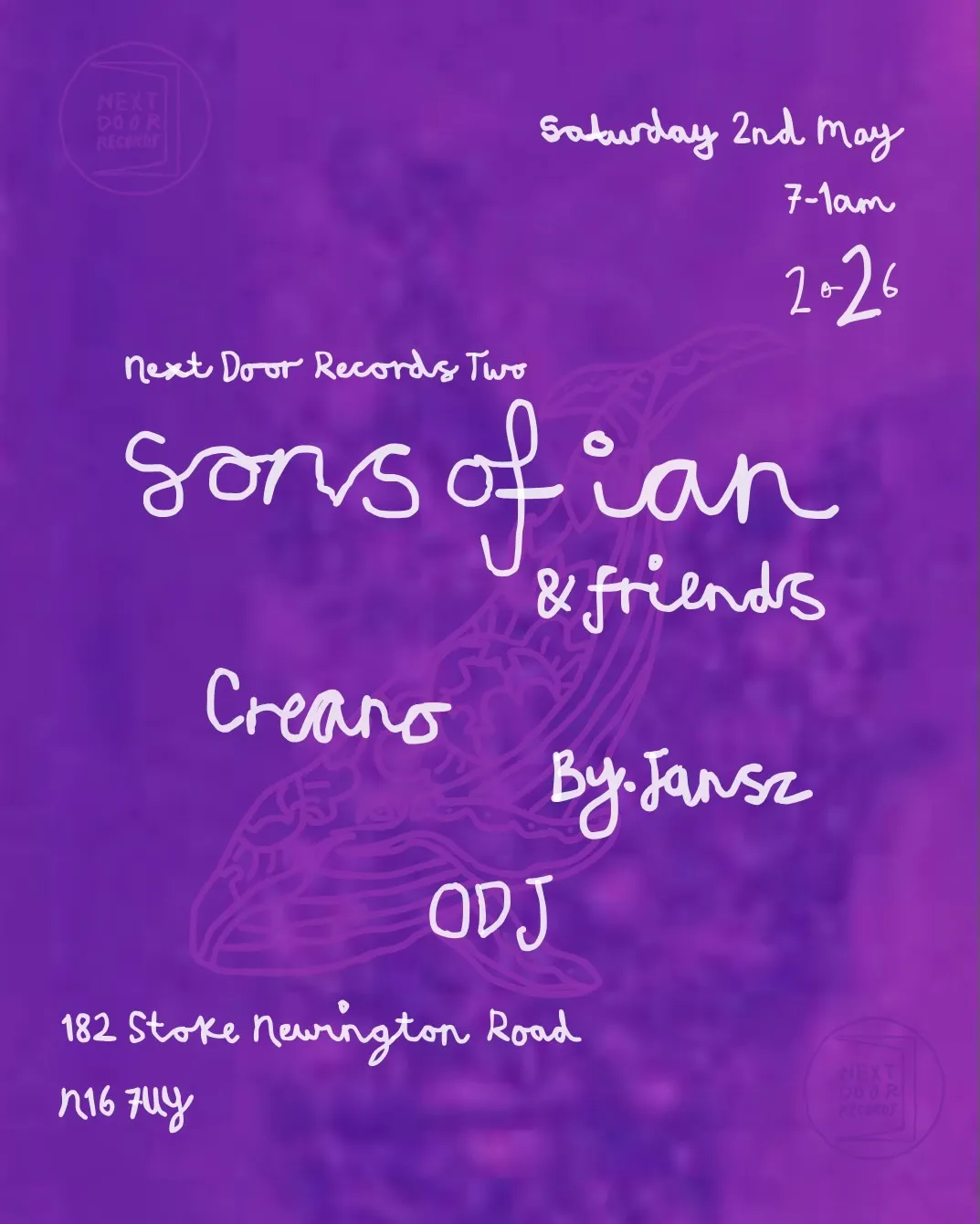 Son's of Ian & Friends event poster