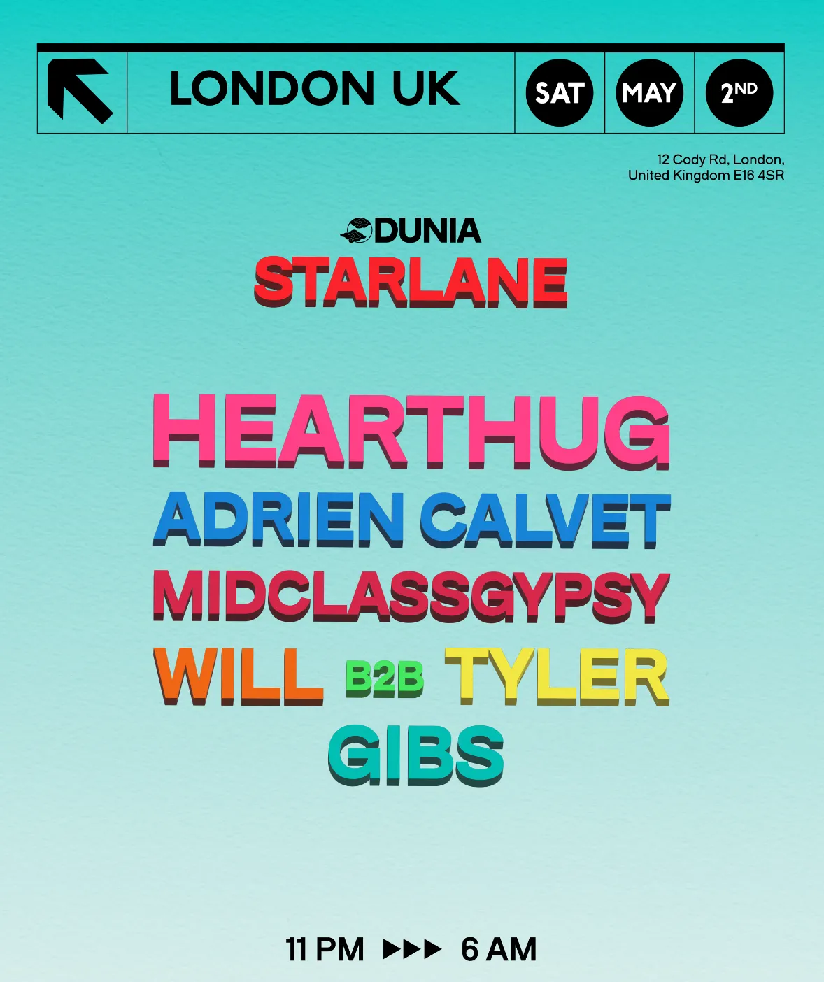 Dunia at Starlane: HearThug + Adrien Calvet event poster