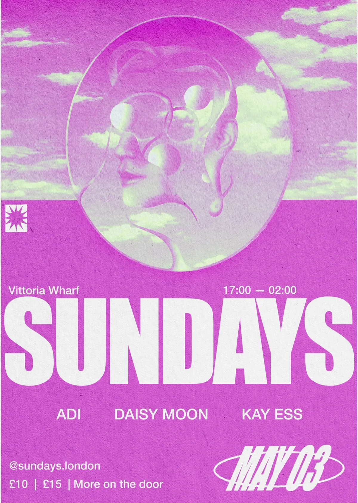 Sundays - Adi & Daisy Moon event poster