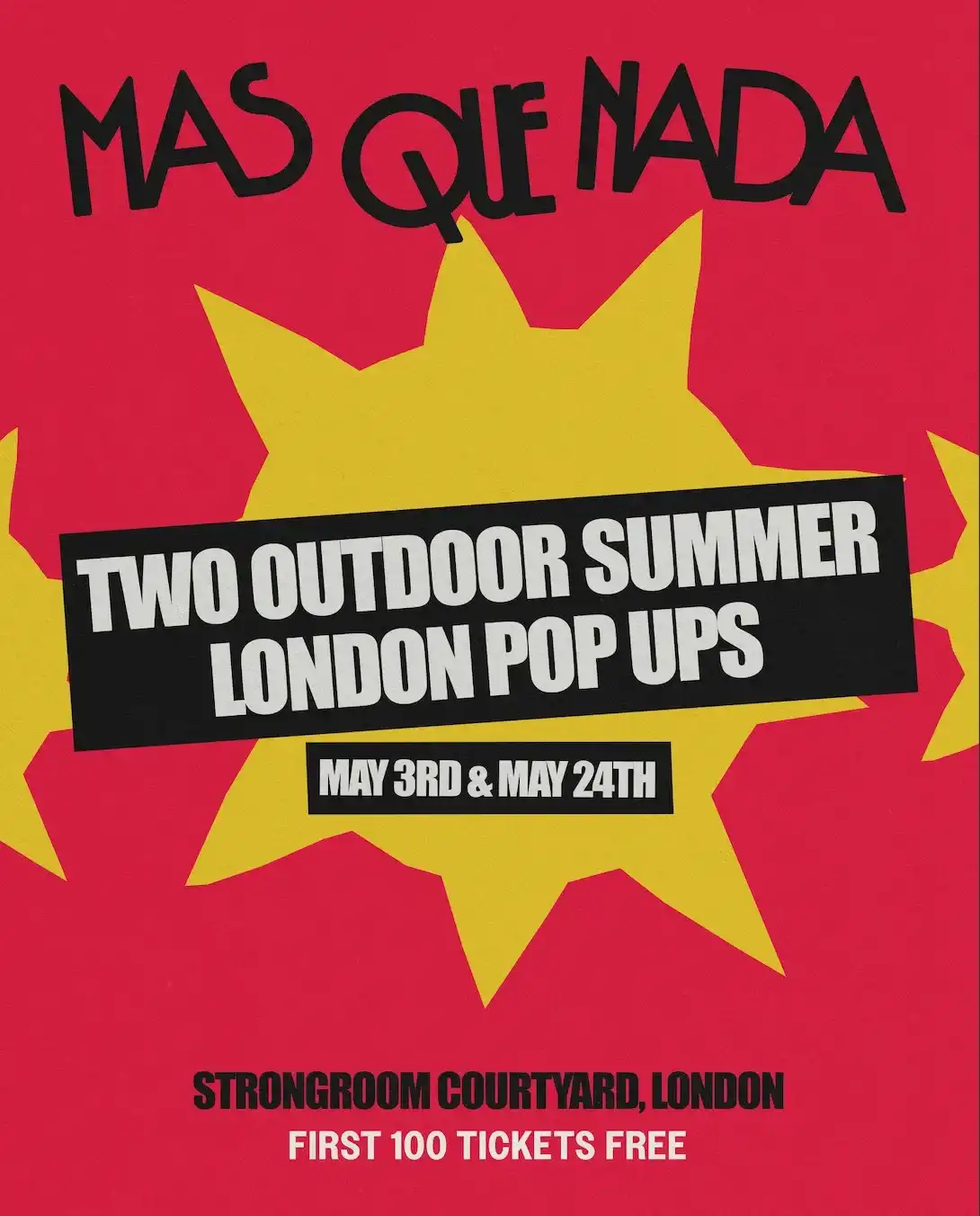 Mas Que Nada Outdoor Summer Pop Up 0.2 event poster